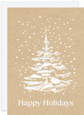 White Glitter Trees Holiday Greeting Card