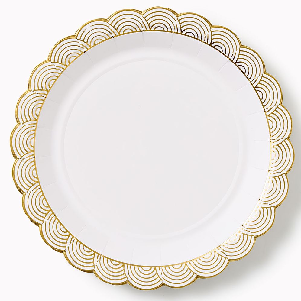 Gold Scalloped Small Plate Set of 10