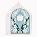 Blue Floral Gateway Embellished Wedding Card