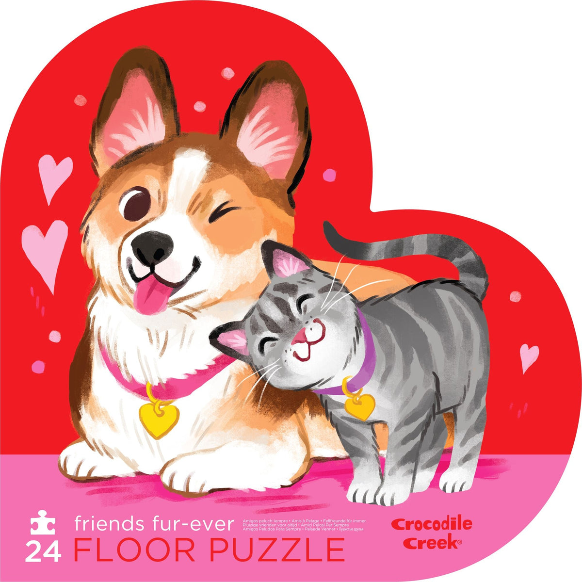 Friends Furever 36 Piece Floor Puzzle in Heart Shaped Box