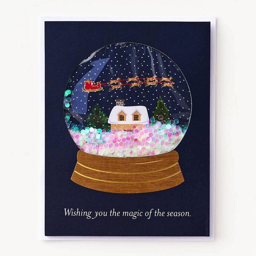 Confetti Snow Globe Holiday Card