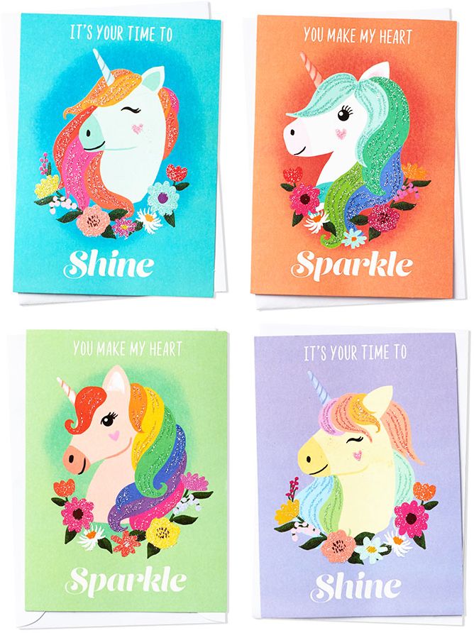 Unicorn Classroom Valentine Card Set