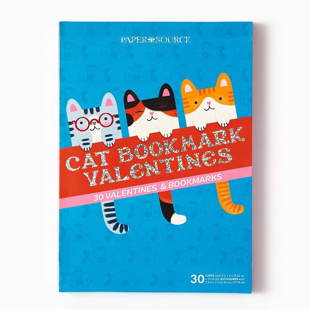 Cat Bookmarks Classroom Valentine Card Set