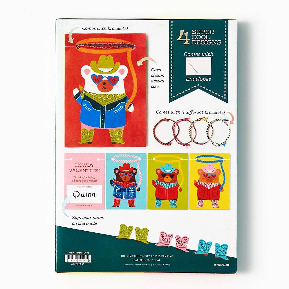 Howdy Bear Classroom Valentine Card Set