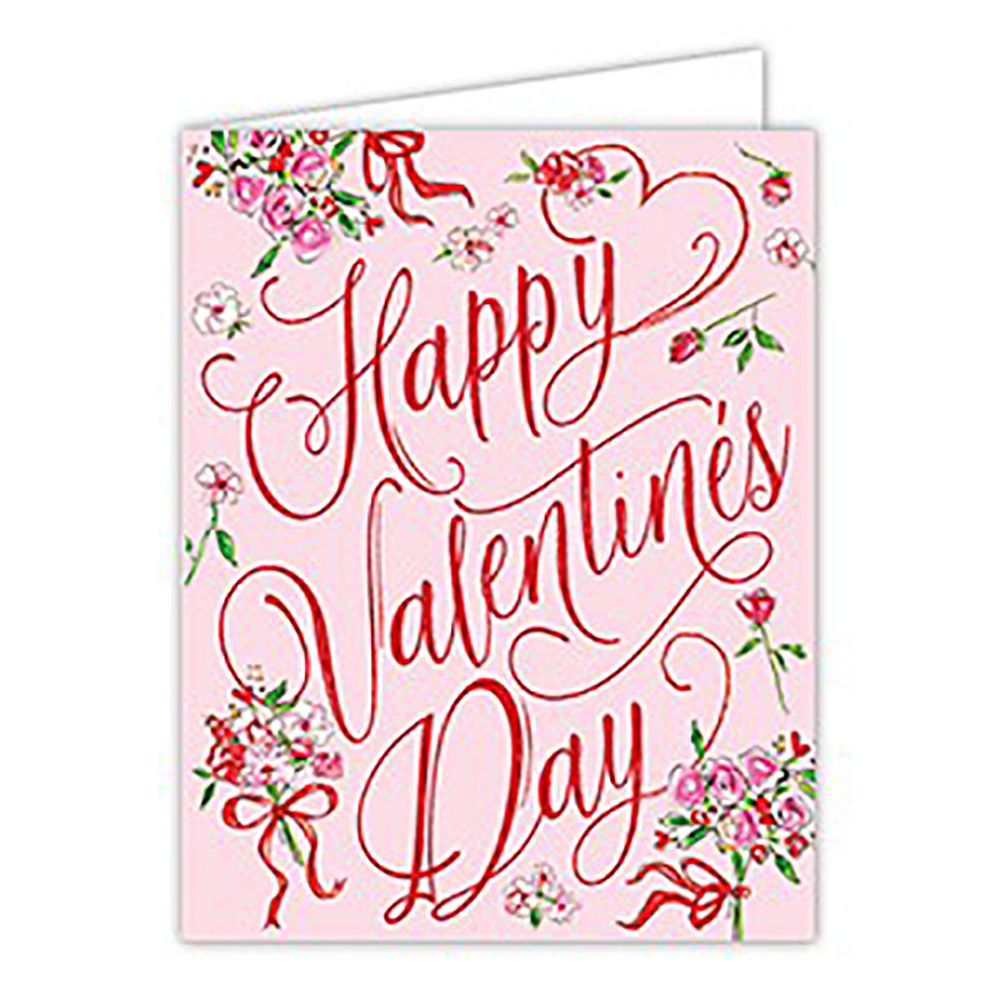 Handpainted Florals Valentine's Day Greeting Card