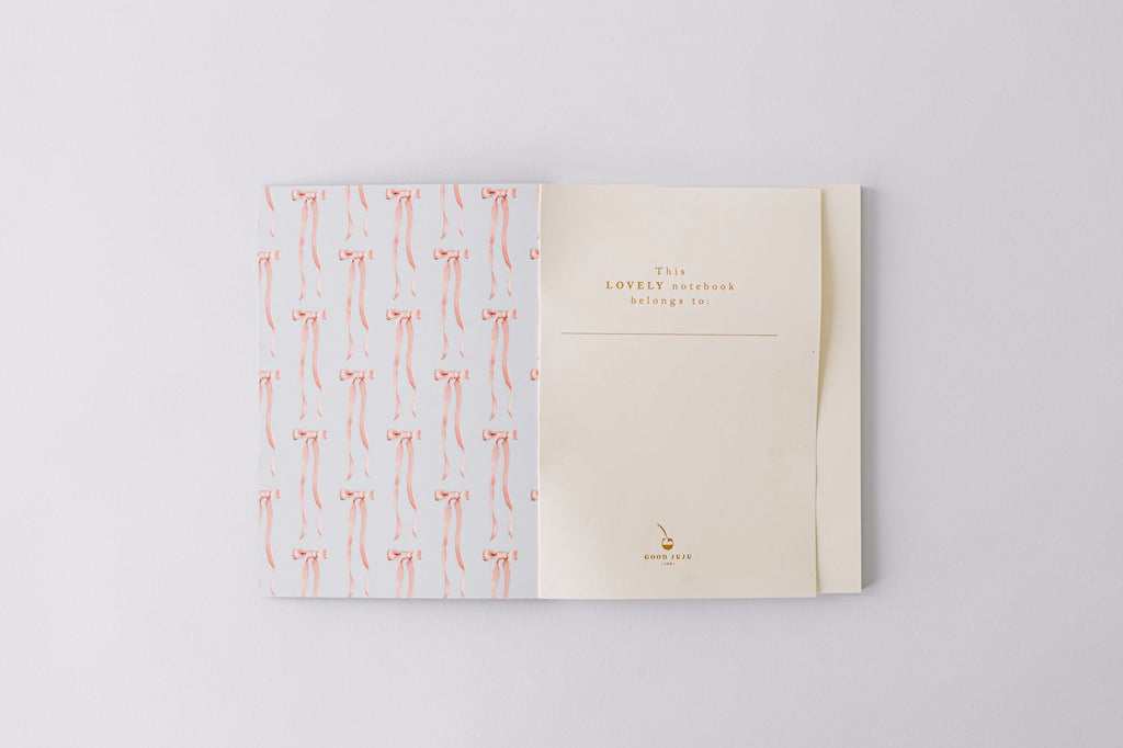 Antique Bows Softcover Notebook - Blue