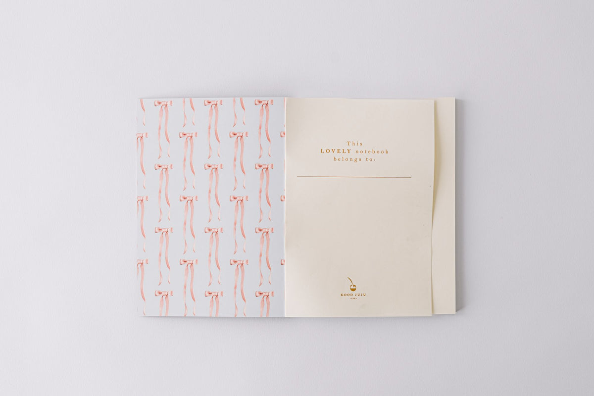 Antique Bows Softcover Notebook - Blue