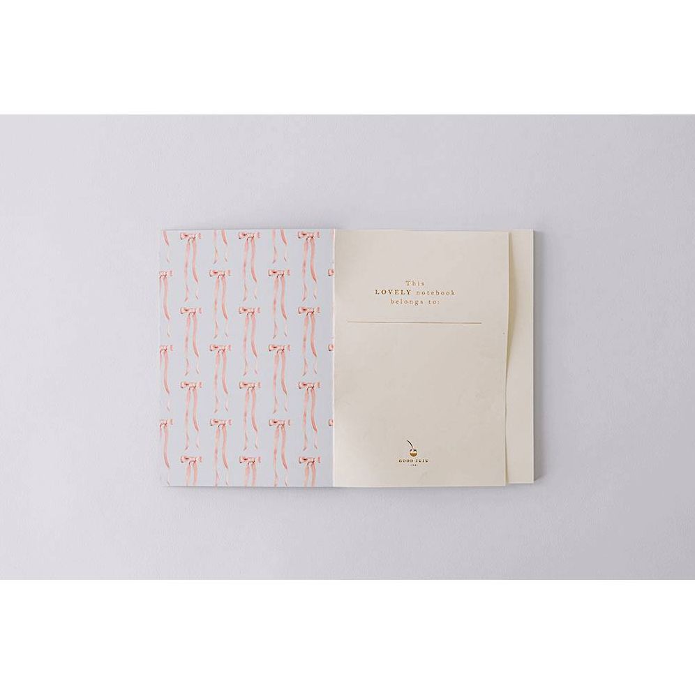 Antique Bows Softcover Notebook - Blue