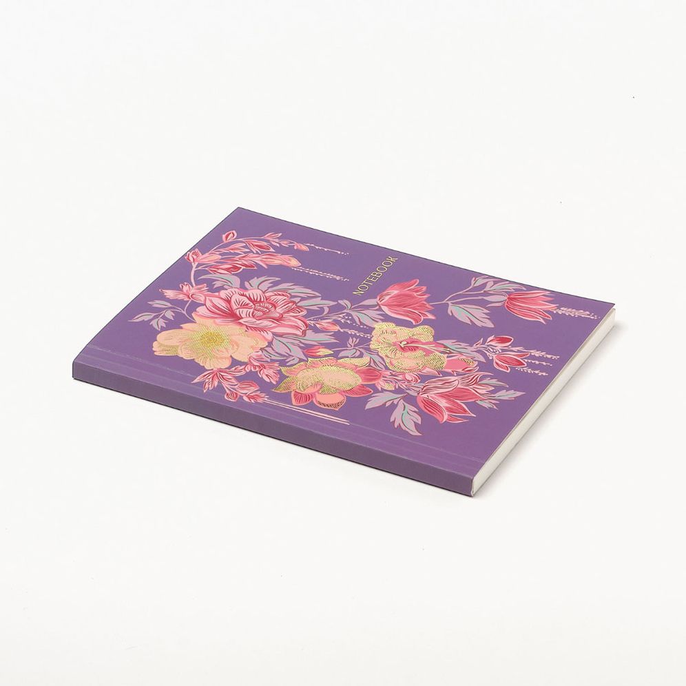 Vintage Purple Floral Softcover Notebook
