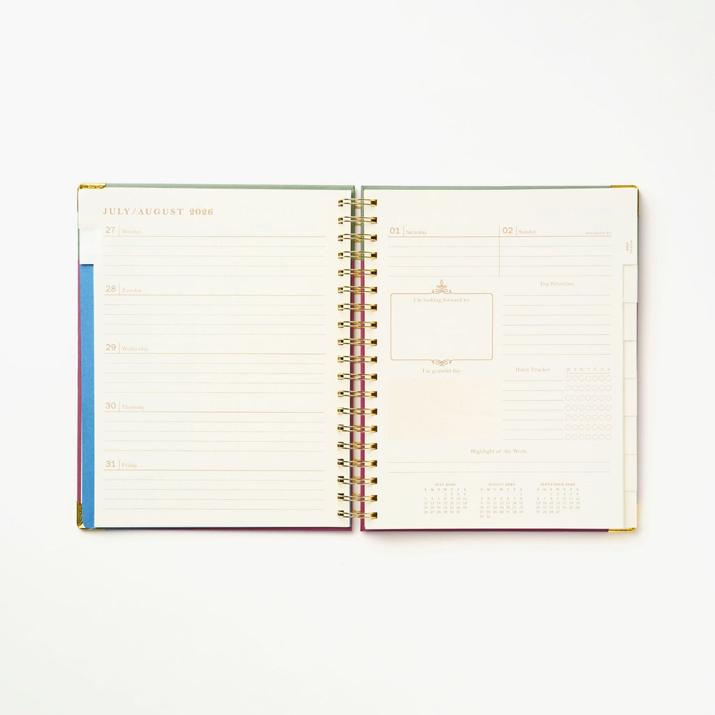 2026-2027 Sneaky Cat Bookshelf 17-Month Large Spiral Planner
