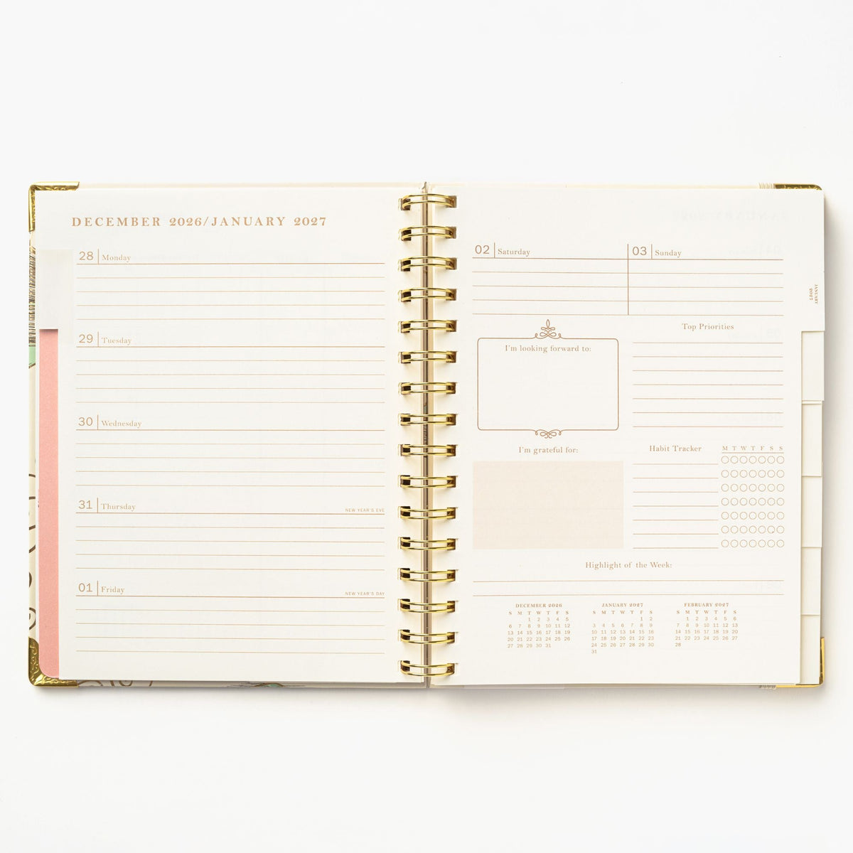 2027 Bookstack Tea Cup 12-Month Weekly Medium Spiral Planner