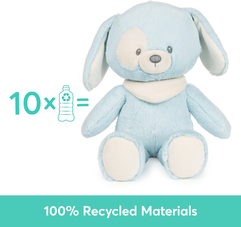 Baby GUND Sustainable Puppy Plush Stuffed Animal Made from Recycled Materials For Babies and Newborns Blue/Cream, 13"