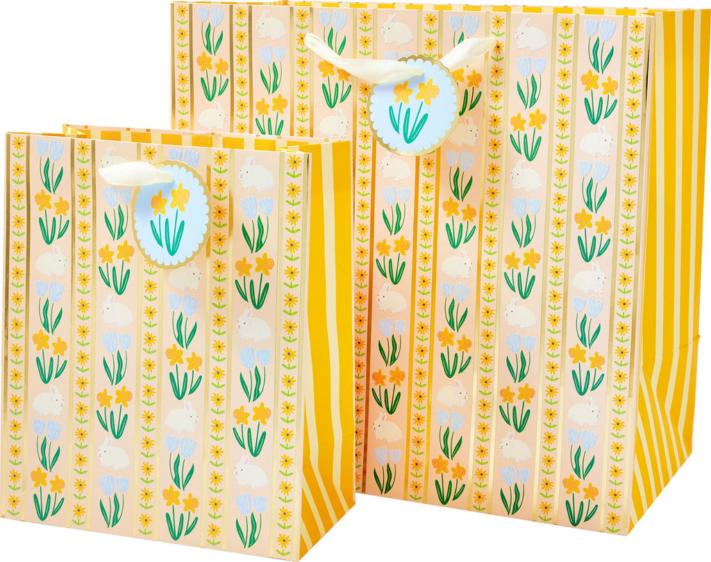 Floral Stripe Bunny Large Gift Bag