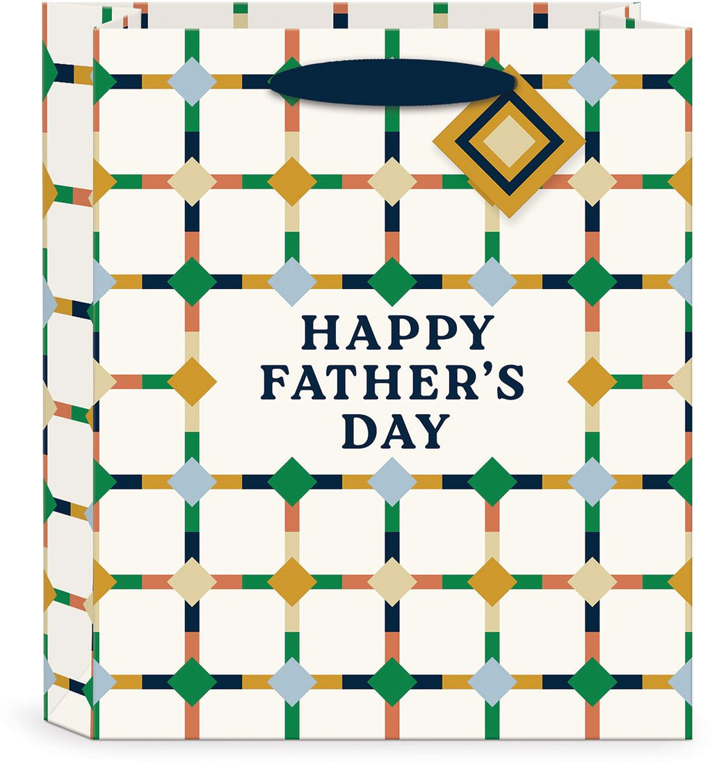 Father's Day Diamond Check Medium Gift Bag