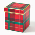 Holiday Plaid Square Gift Box