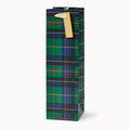 Green Holiday Plaid Wine Gift Bag