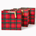 Holiday Plaid Red Large Gift Bag Set of 3