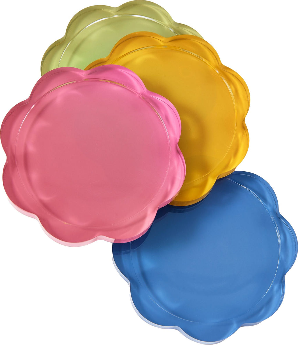 Acrylic Scalloped Coaster Set
