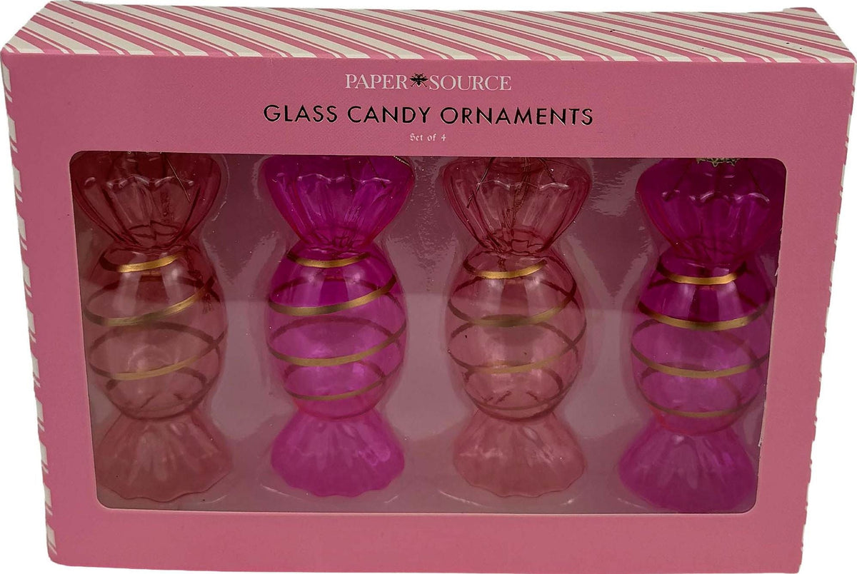 Glass Candy Ornaments - S/4