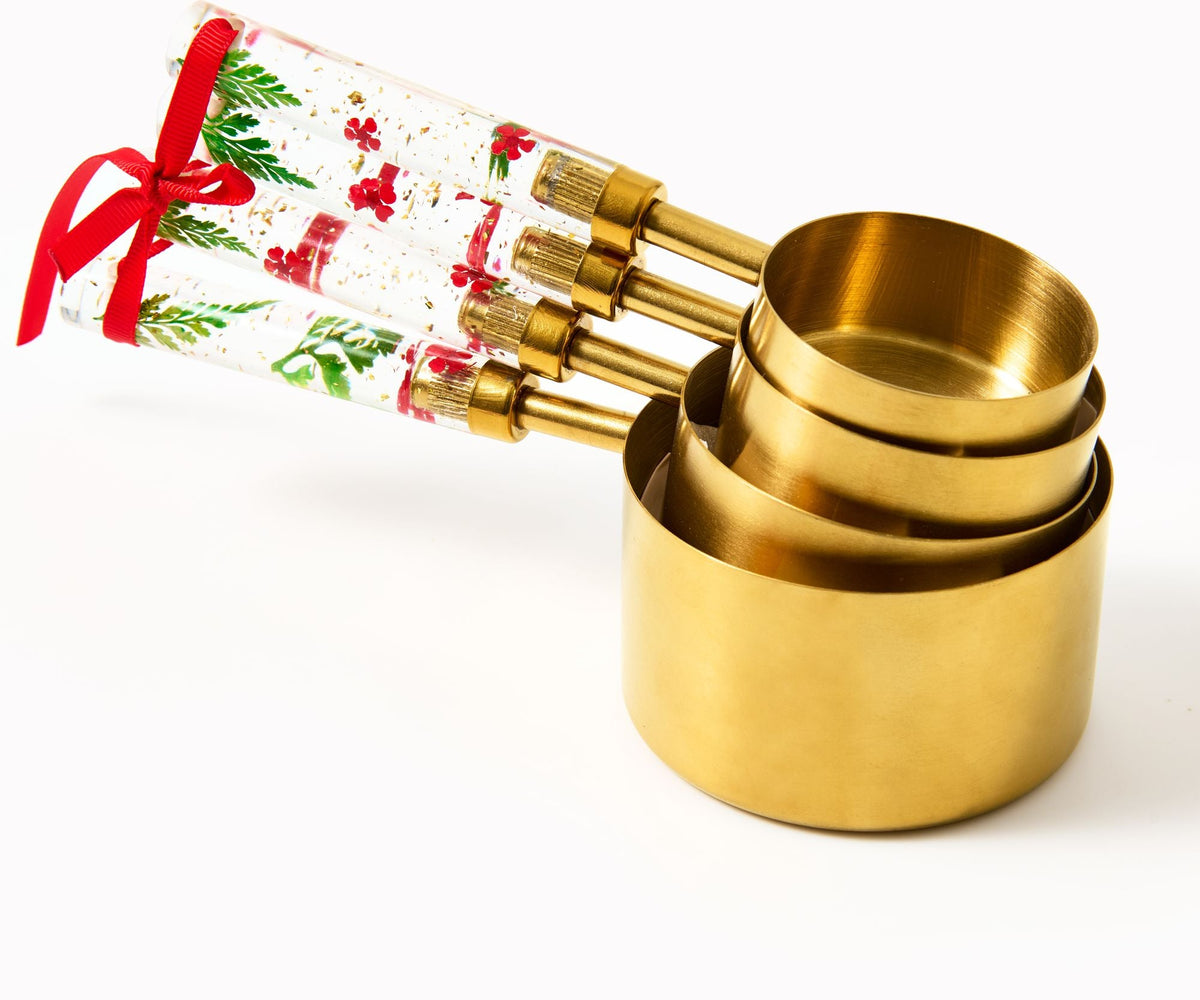 Holiday Pressed Flower Measuring Cups