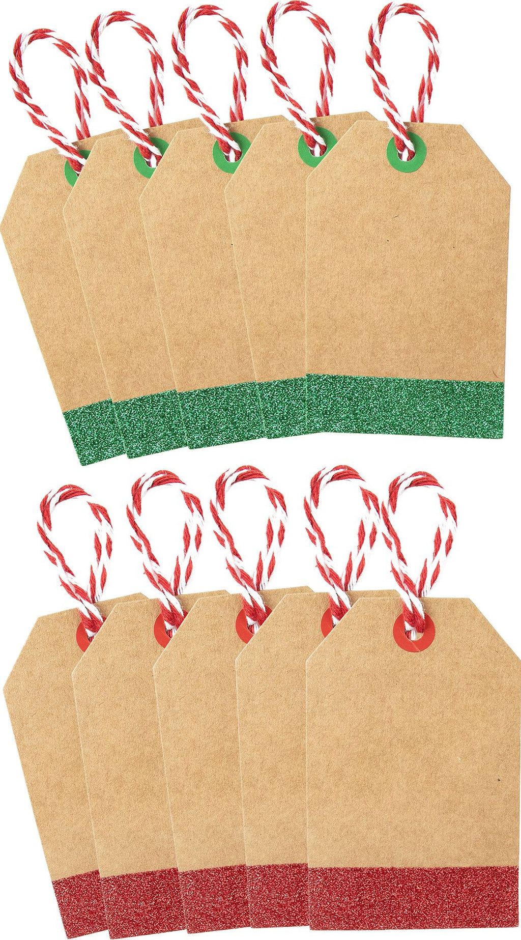 Red/Green Glitter Gift Tags