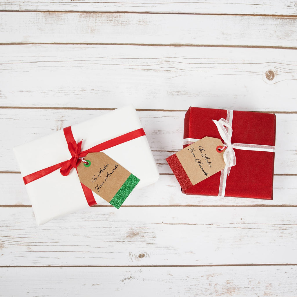 Red/Green Glitter Gift Tags
