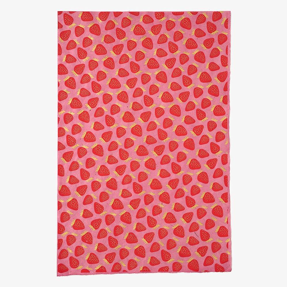 Strawberries Handmade Paper