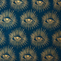 Gold Metallic Eyes on Dark Teal Handmade Paper