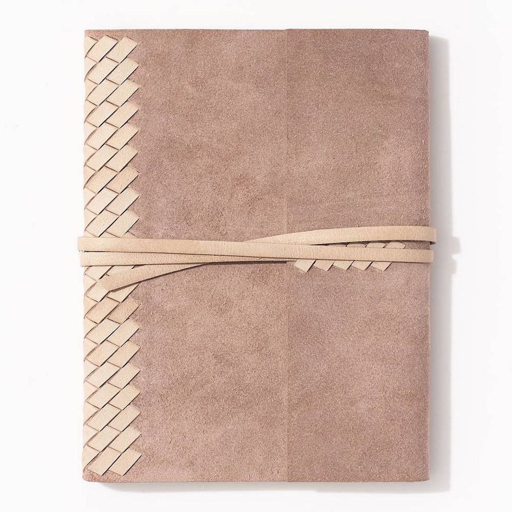 Beige Braided Suede Journal