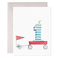 1st Birthday Red Wagon Card