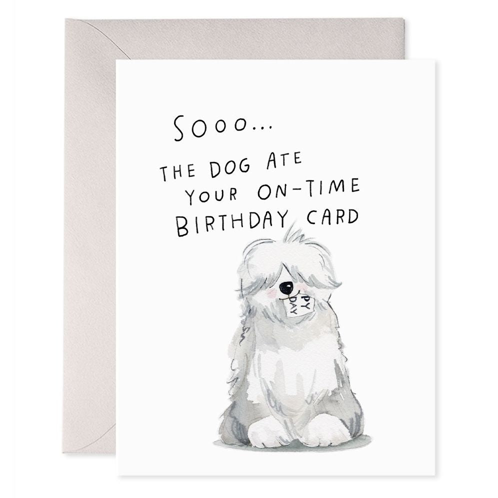 Sheepdog Belated Birthday Card