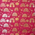 Metallic Rainbow on Magenta Handmade Paper