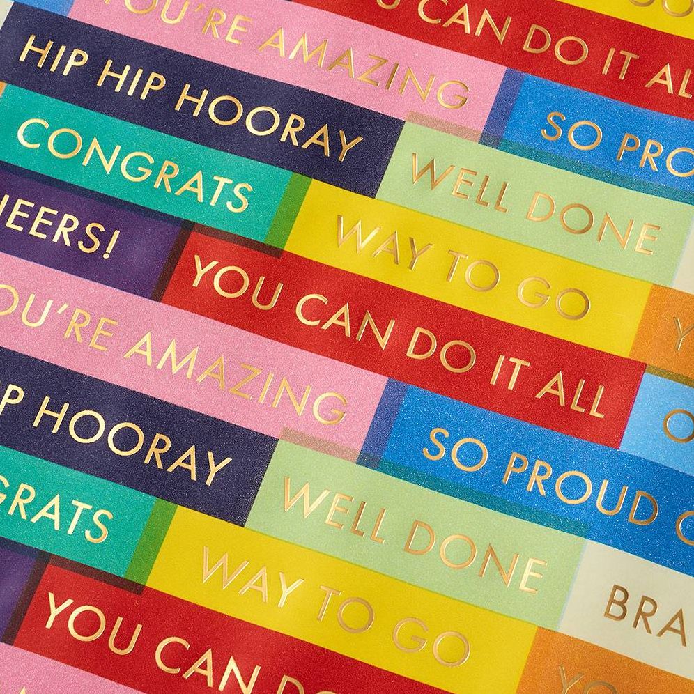 Colorful Stripe Congrats Stone Wrapping Paper