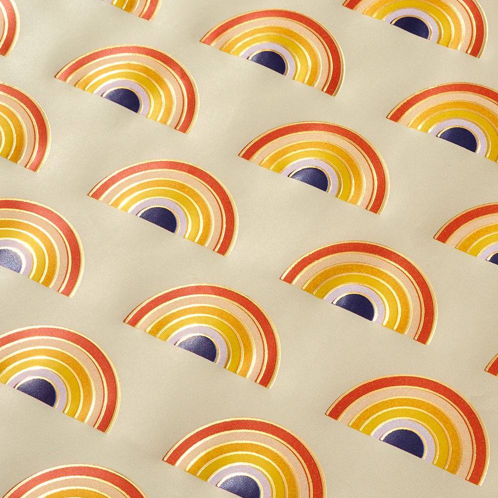 Gold Foil Rainbow Stone Wrapping Paper