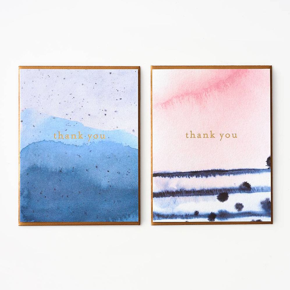 Watercolor Assorted Thank You Card Set