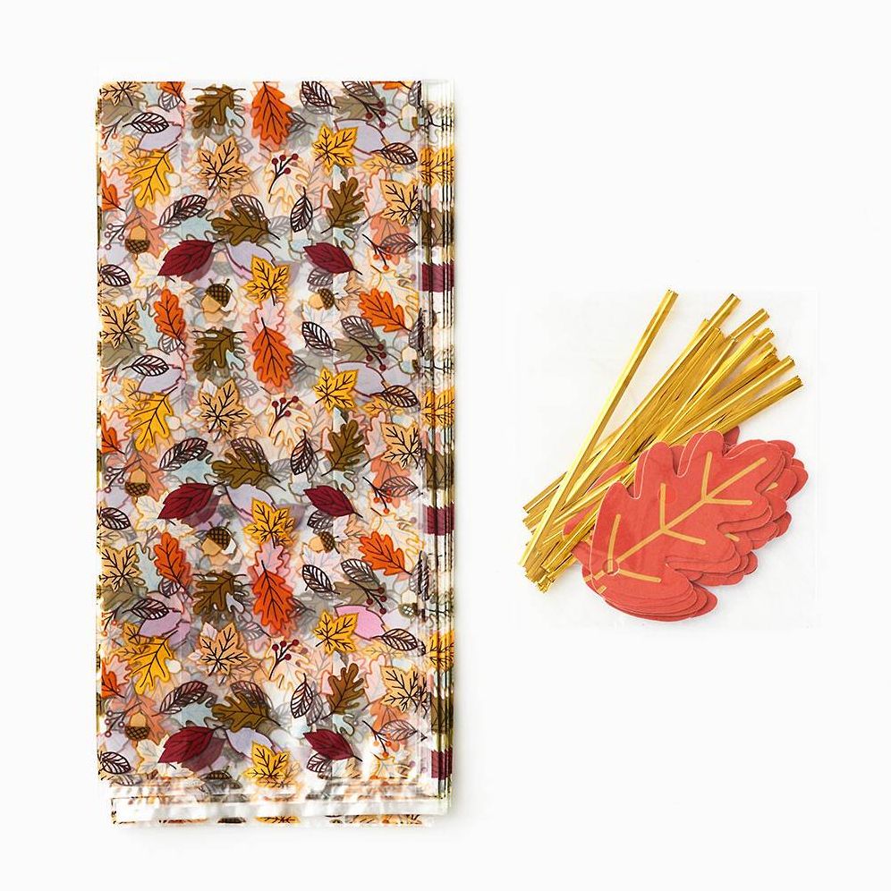 Fall Leaves Cellophane Bags
