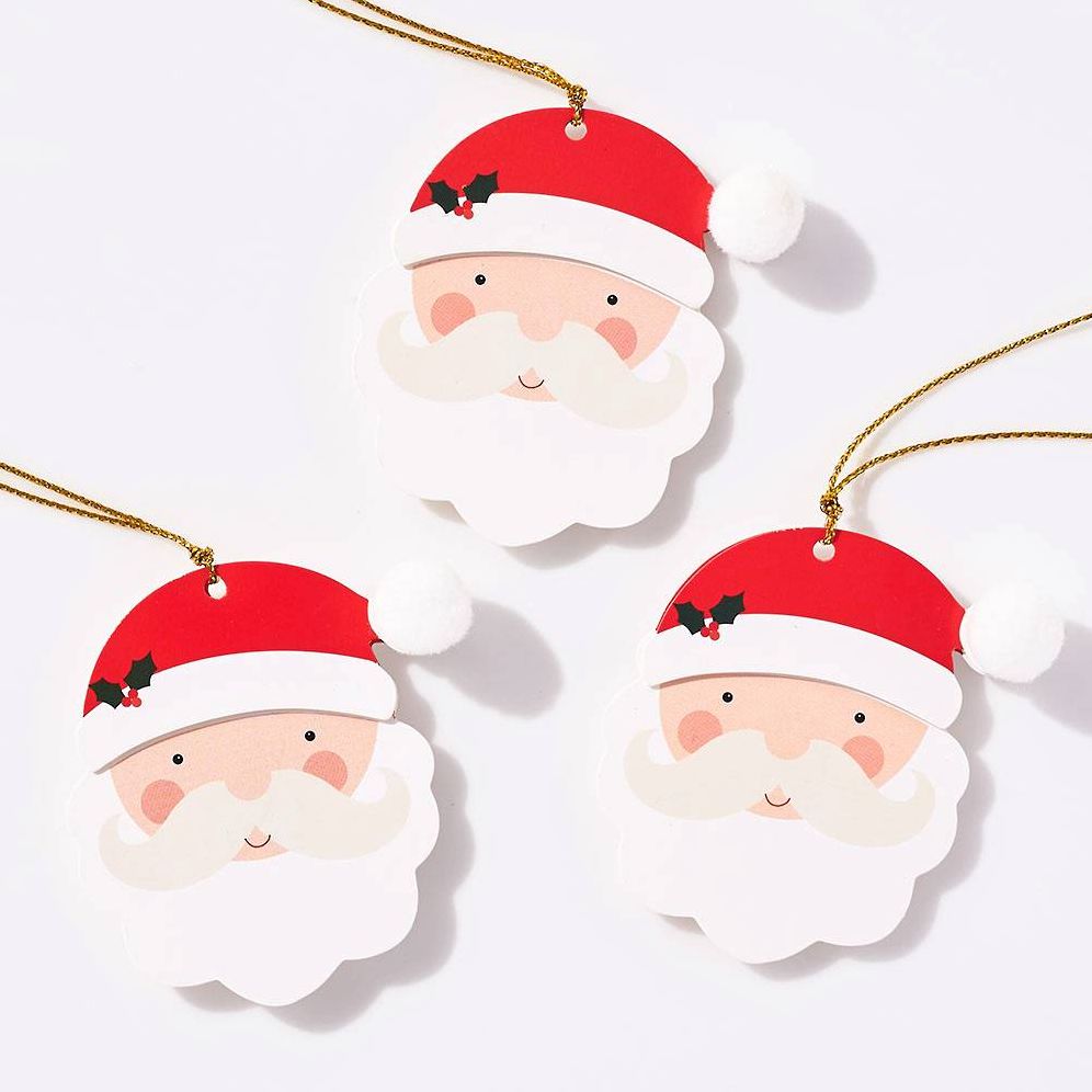 Santa Pom Gift Tags Set/10