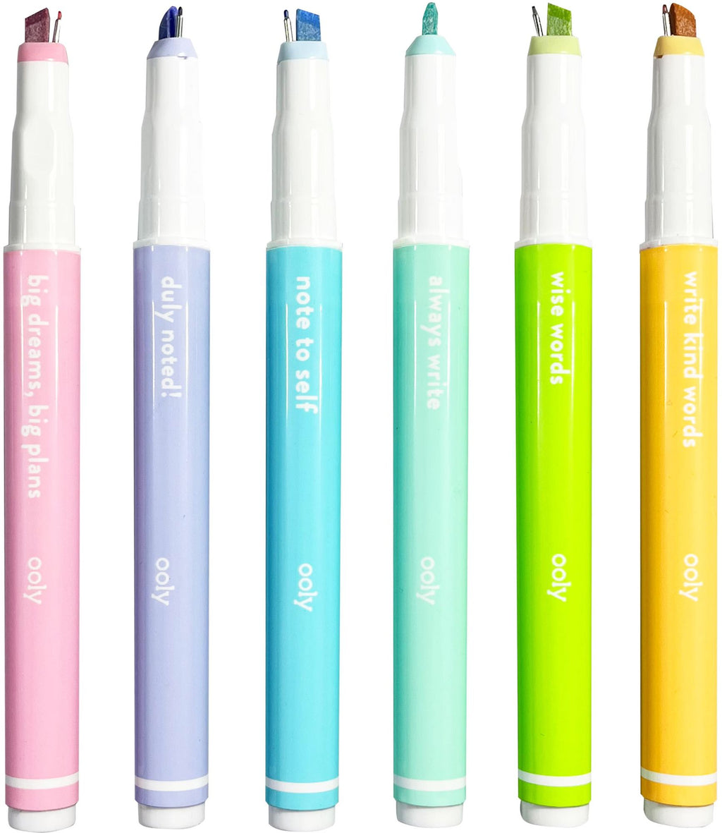 Noted! 2-in-1 Micro Fine Tip Pens & Highlighters - Set of 6
