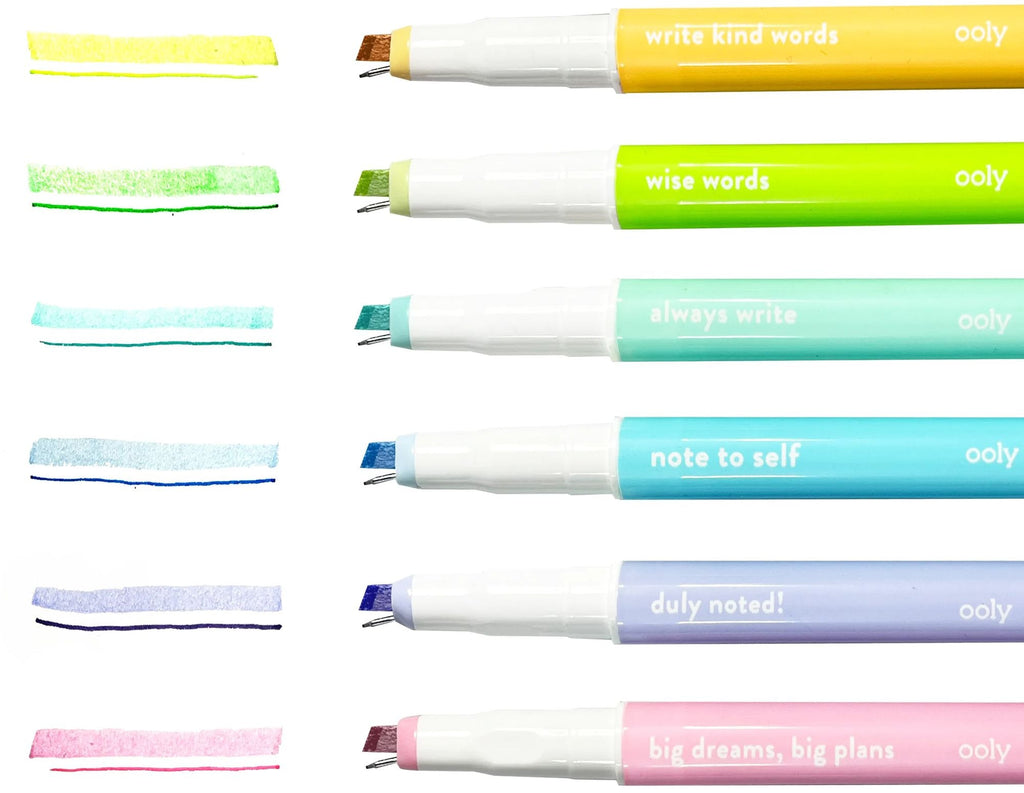 Noted! 2-in-1 Micro Fine Tip Pens & Highlighters - Set of 6