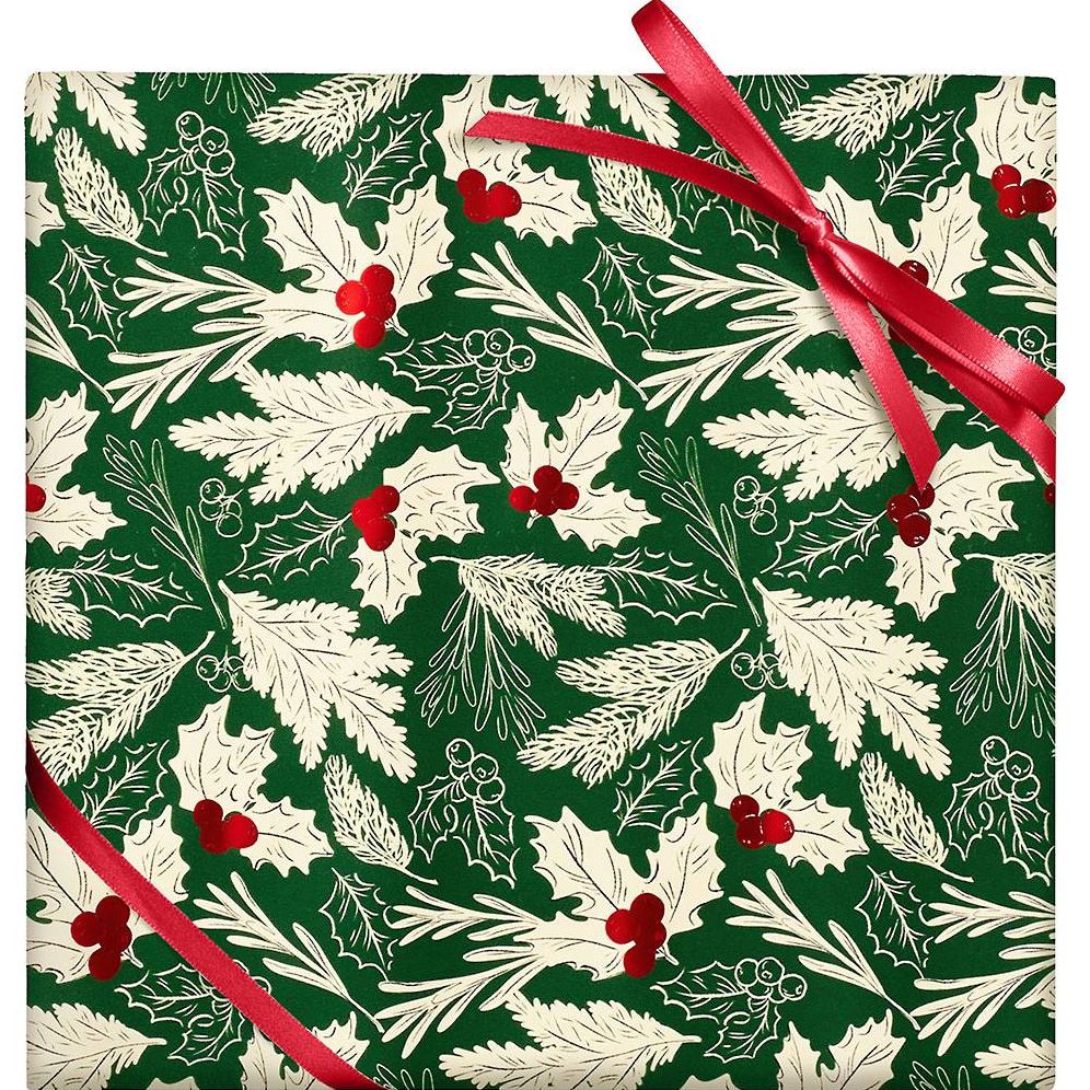 Sketched Evergreen Stone Wrapping Paper