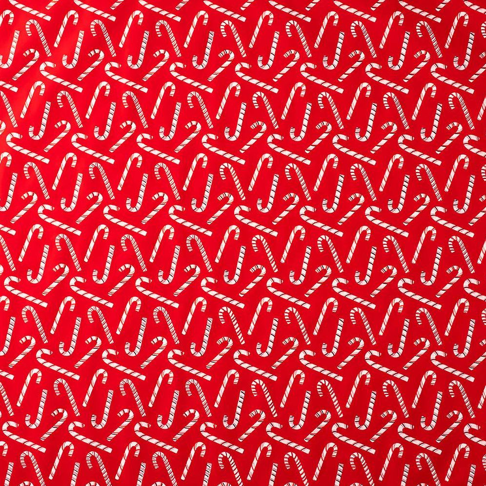Candy Cane Red Foil Stone Wrapping Paper