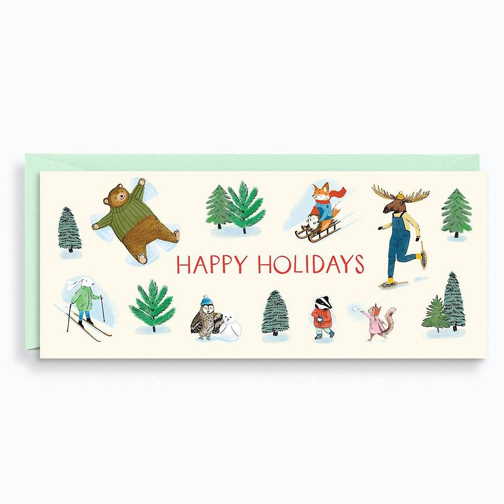 Skating Critters Holiday Money Card