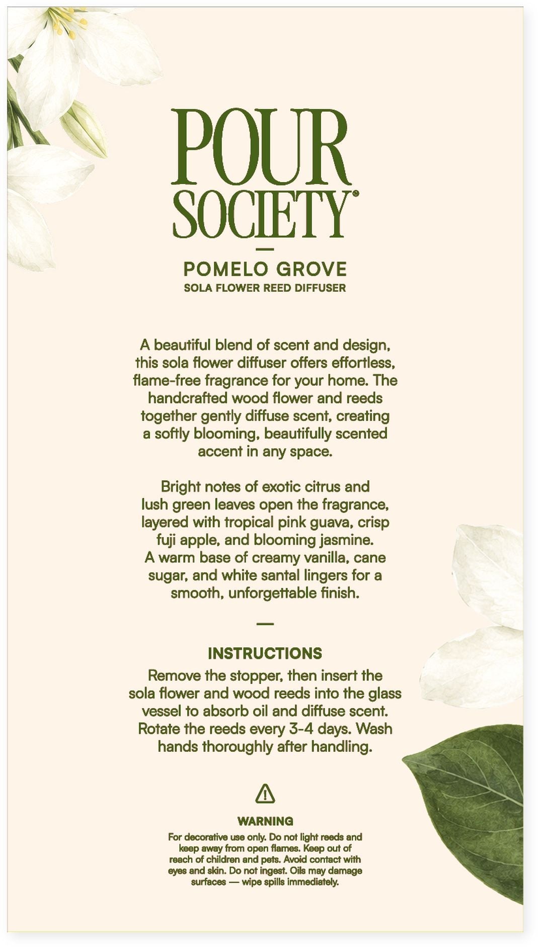 Pomelo Grove Sola Flower Diffuser