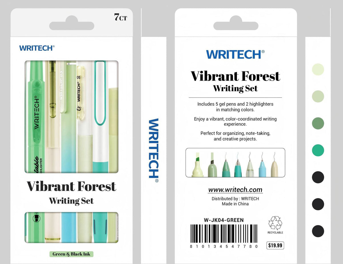 Vibrant Forest Mixed Pen Kit S/7 - Assorted Ink
