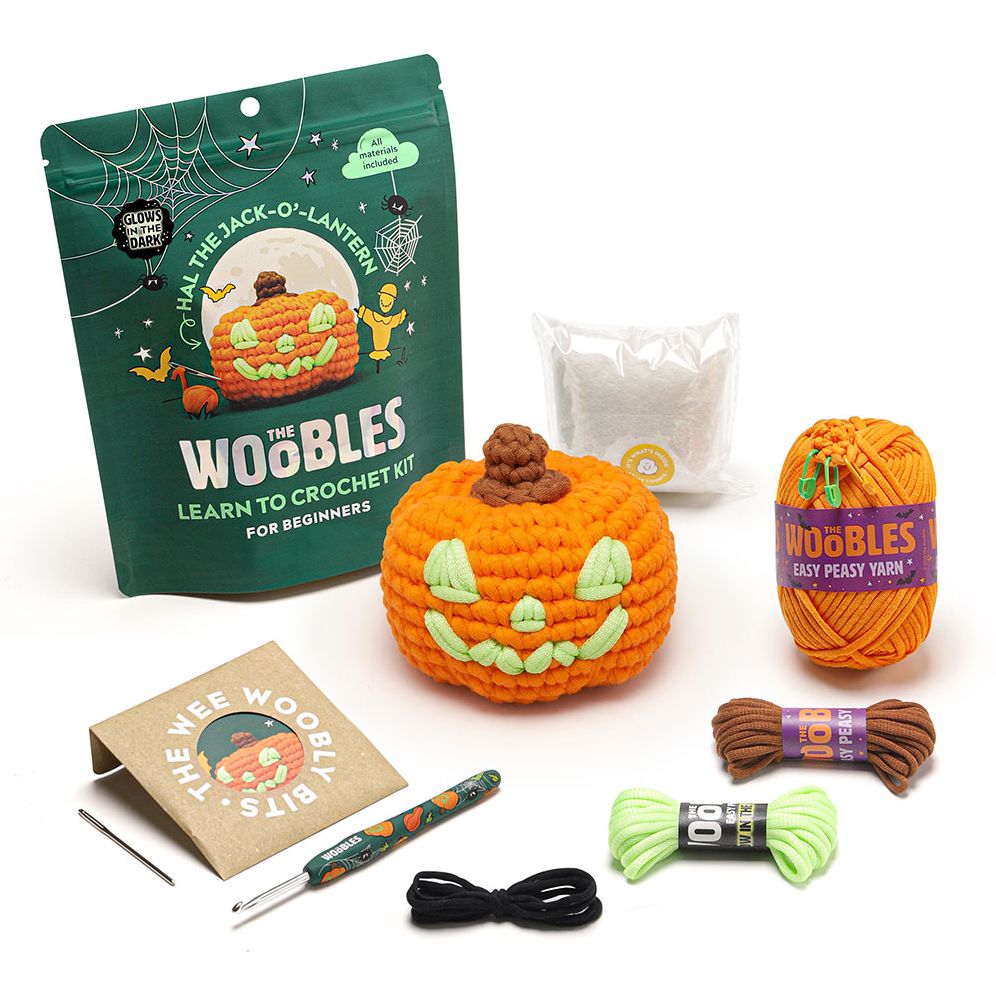 Hal the Jack-o-Lantern Glow in the Dark Learn to Crochet kit