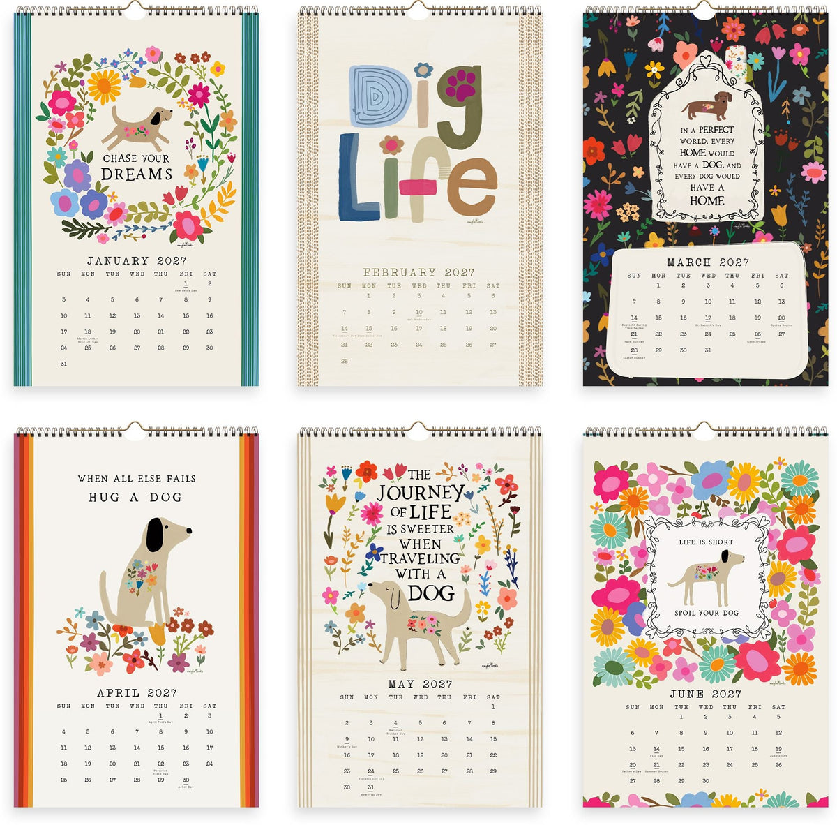 2027 On the Bright Side Chase Your Dreams Grid Wall Calendar