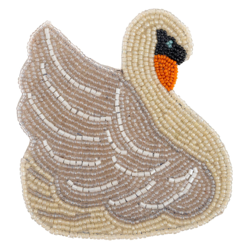 Swan Beaded Coaster Set of 4