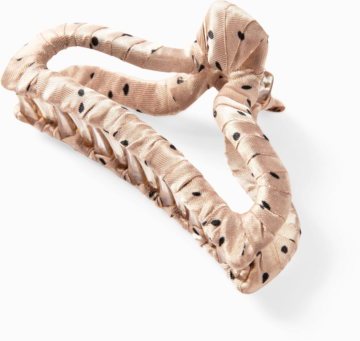 Dotted Satin Wrapped Hair Clip
