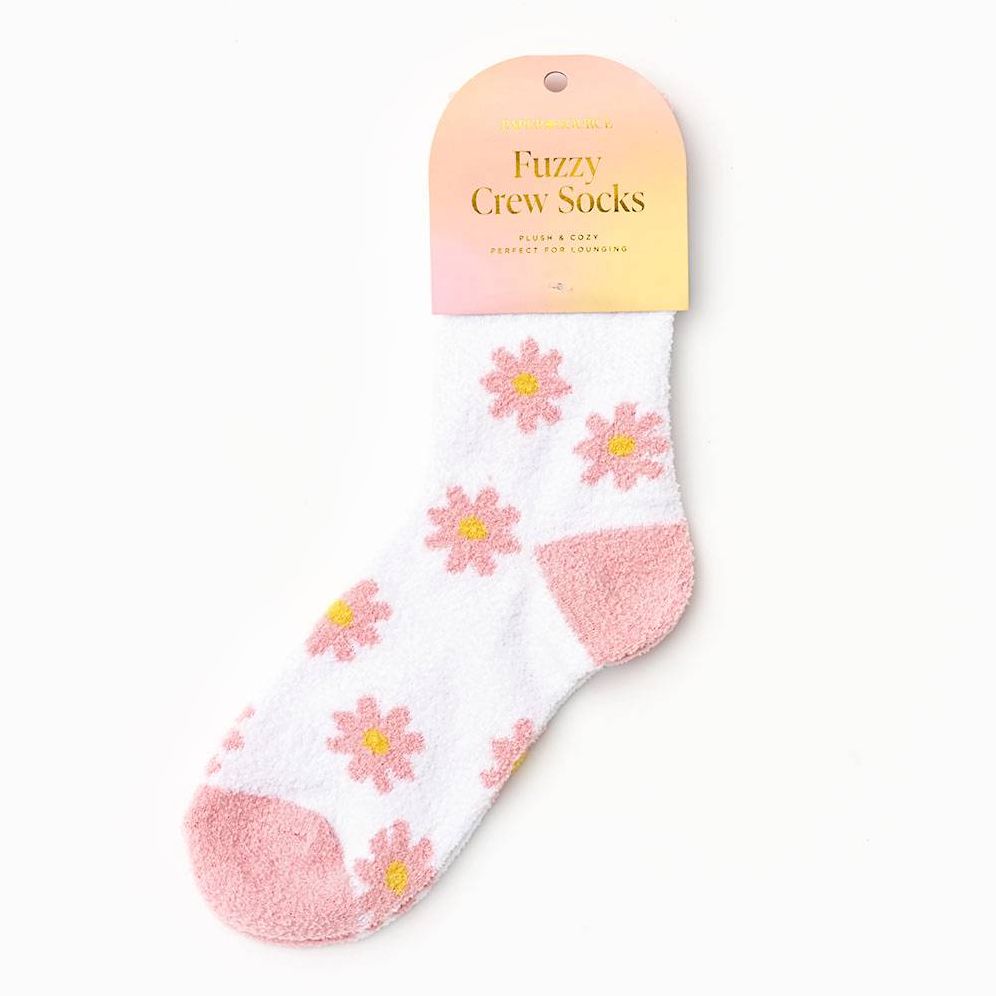 Daisy Fuzzy Crew Socks
