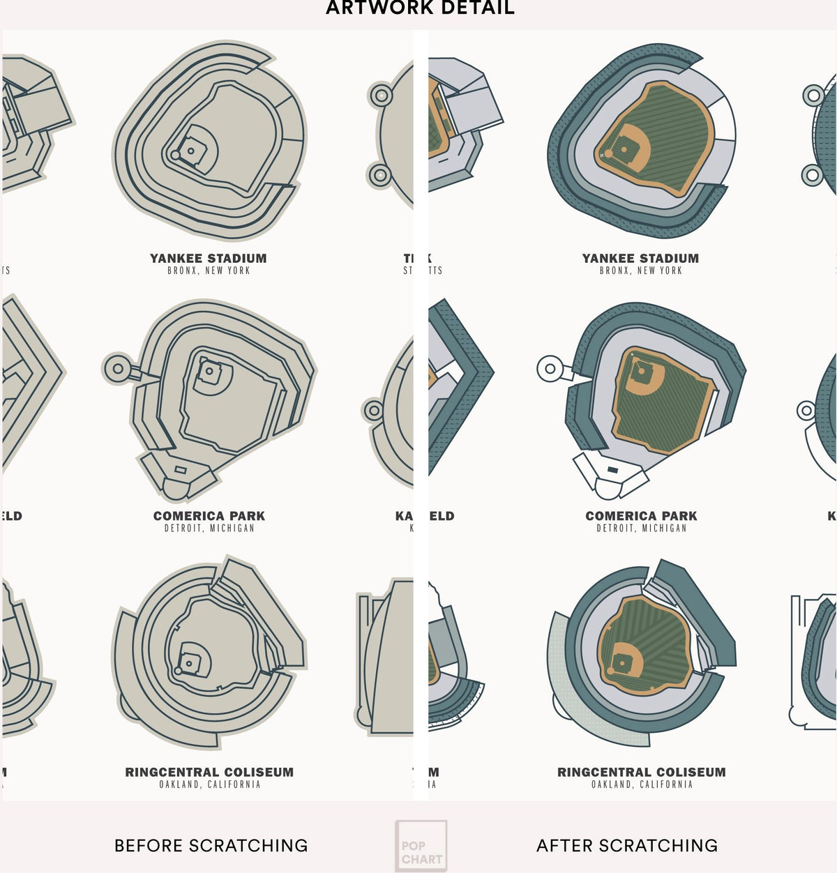 Major League Ballparks Scratch-off Chart